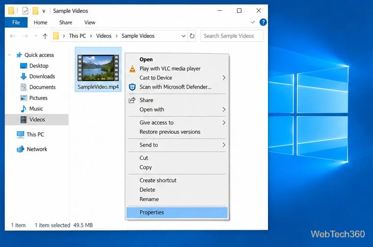 Cum să verificați rezoluția și rata de cadre a unui videoclip în Windows 10