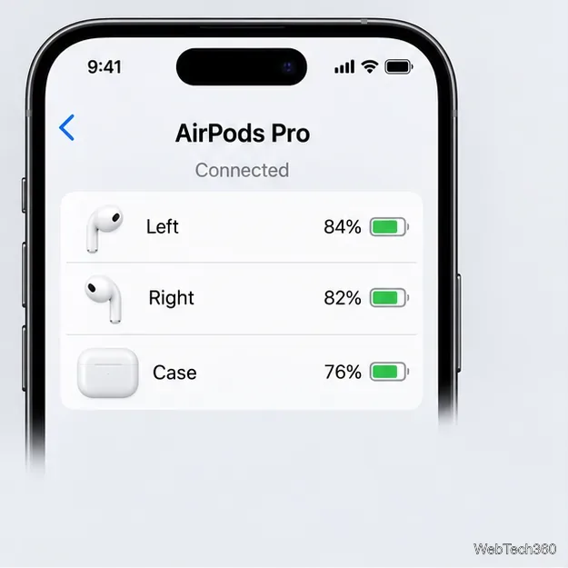 AppleデバイスでAirPodsのバッテリー状態を確認する方法