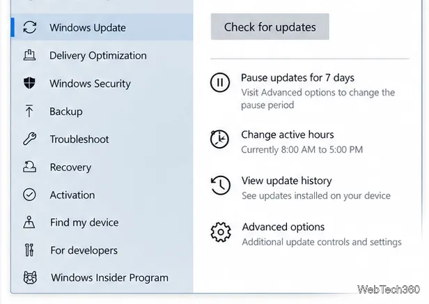 La pagina di Windows 10 relativa ad aggiornamenti e sicurezza si concentra su Windows Update e sul pulsante "Verifica disponibilità aggiornamenti".