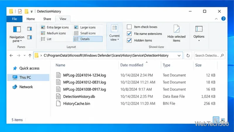 В Windows 10 в проводнике файлов открылась папка Microsoft Defender DetectionHistory.