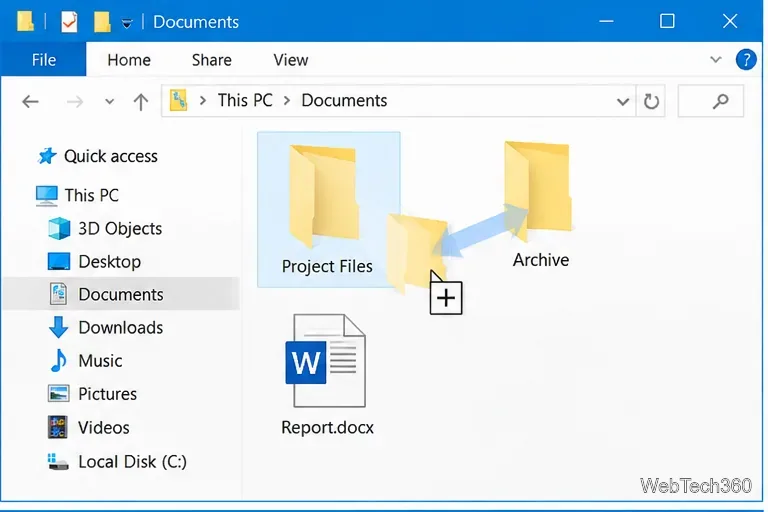 So bestätigen Sie das Verschieben einer Datei oder eines Ordners per Drag & Drop in Windows 10