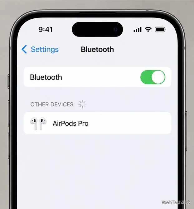 iPhoneのBluetooth設定画面では、AirPods Proは「その他のデバイス」の下に表示されます。