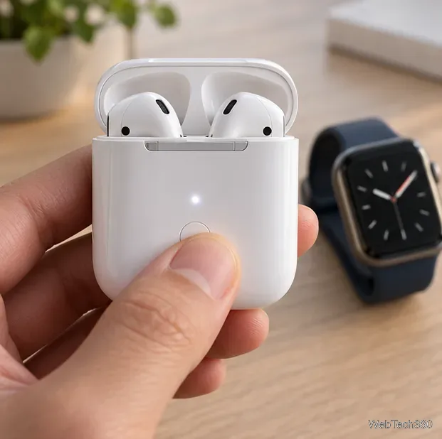 Antes de emparelhar, mantenha o estojo dos AirPods aberto próximo ao Apple Watch.