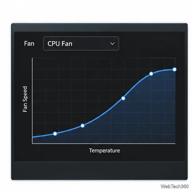 UEFI fan curve plotting fan speed upward as temperature rises.