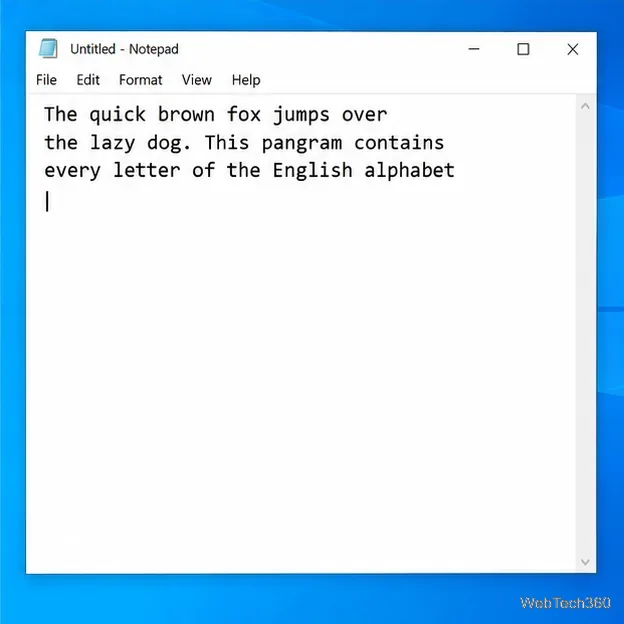 Bloco de notas mostrando texto simples colado após selecionar texto de uma imagem.