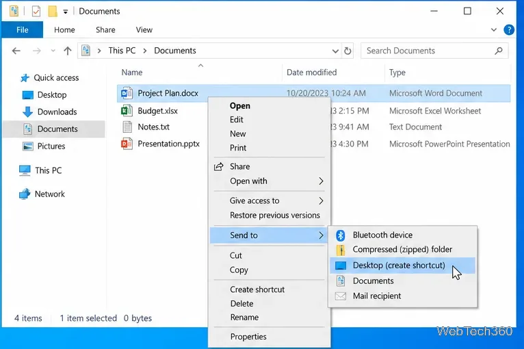 Windows 10でデスクトップショートカットを作成する方法