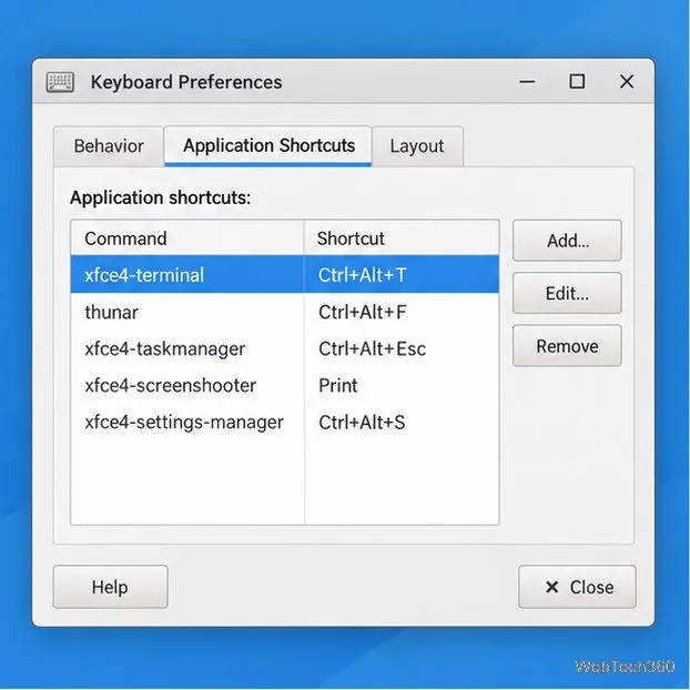 Comment personnaliser les raccourcis clavier sur le bureau Xfce