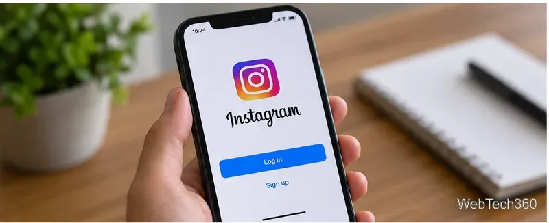 Téléphone affichant l'écran de connexion Instagram, posé sur un bureau.