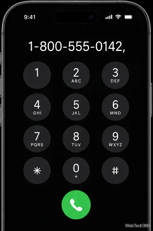 На клавиатуре iPhone после основной цифры отображается запятая, что приводит к двухсекундной паузе.
