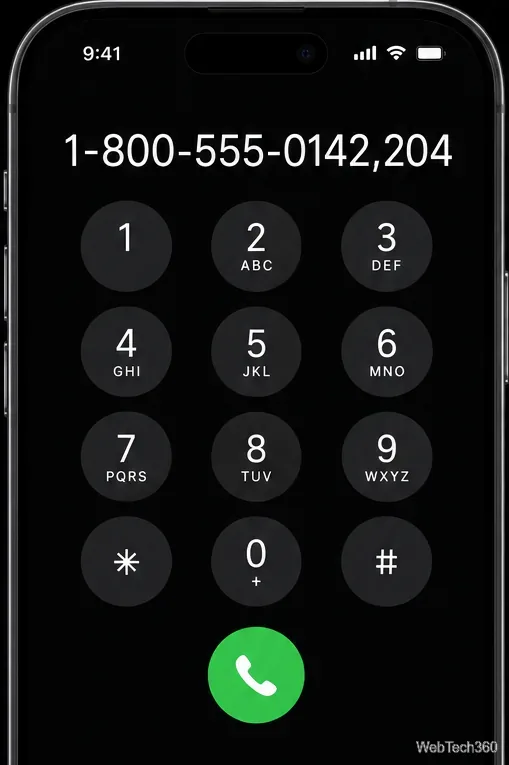 Клавиатура iPhone с добавочным номером 204 после запятой.