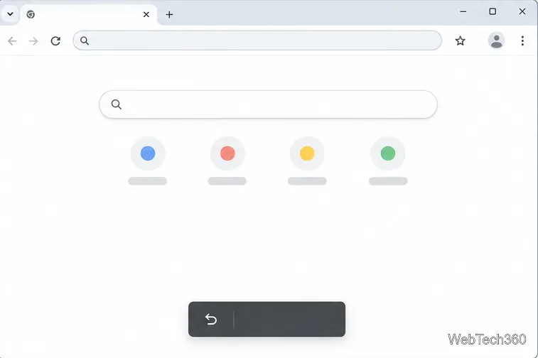 Una página de nueva pestaña al estilo Chrome después de que se haya descartado la tarjeta promocional.