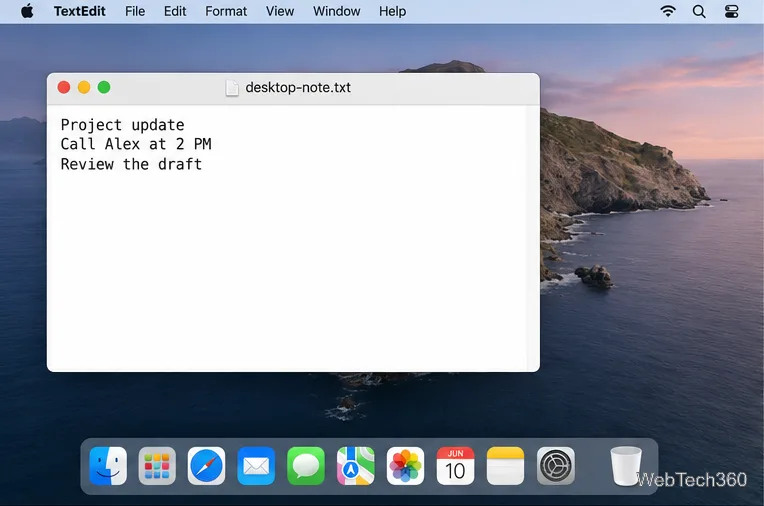 Bagaimana untuk memaparkan teks tersuai pada desktop macOS
