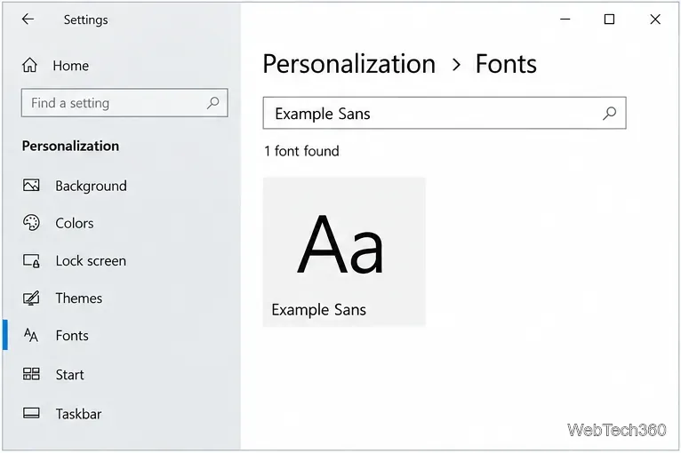 Come esportare un font di sistema su Windows 10