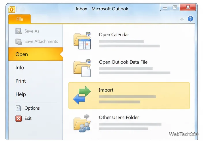 Outlook 2010 Postalarını, Kişilerini, Notlarını, Görevlerini ve Randevularını Dışa Aktarma