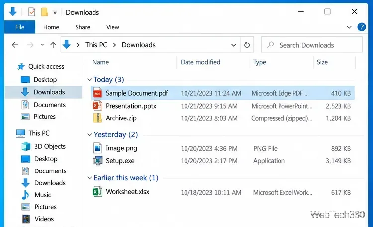 Как найти недавно загруженный файл в Windows 10
