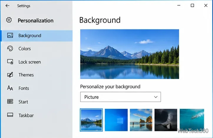 Come trovare l'immagine di sfondo del desktop corrente in Windows 10