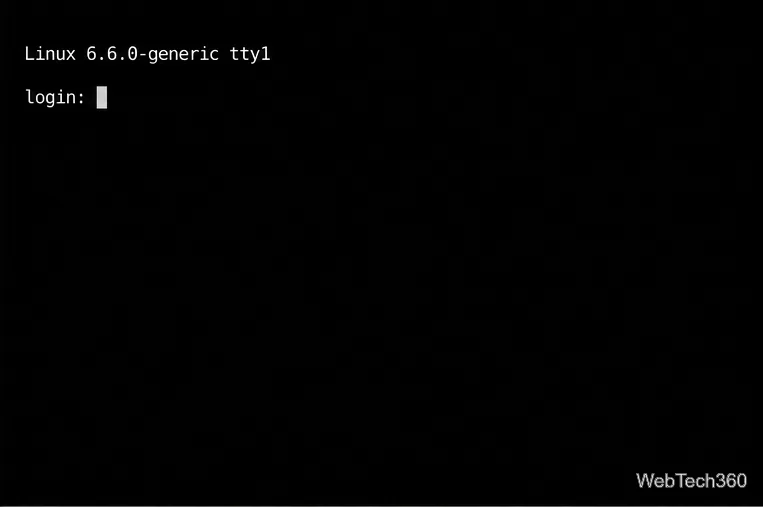 Linux text console showing a virtual terminal login prompt