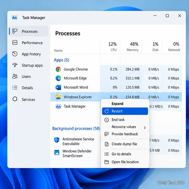 Comment résoudre un problème de lenteur du menu contextuel sous Windows 11