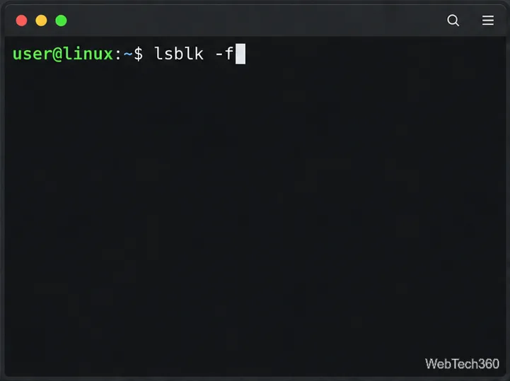 A Linux terminal has lsblk -f entered to identify block devices and NTFS partitions.