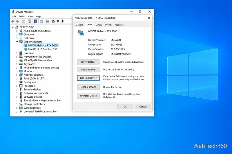 A laptop and an external monitor connected directly to check whether the same lines appear with a second source