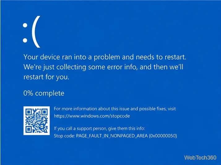 Cómo solucionar el error PAGE FAULT IN NONPAGED AREA (0x00000050) en Windows 10