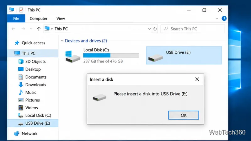 Как исправить ошибку «Вставьте диск в USB-накопитель» в Windows 10