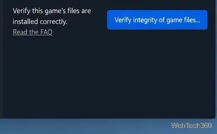Prim-plan al comenzii „Verifică integritatea fișierelor de joc” de pe Steam pentru PUBG: BATTLEGROUNDS.