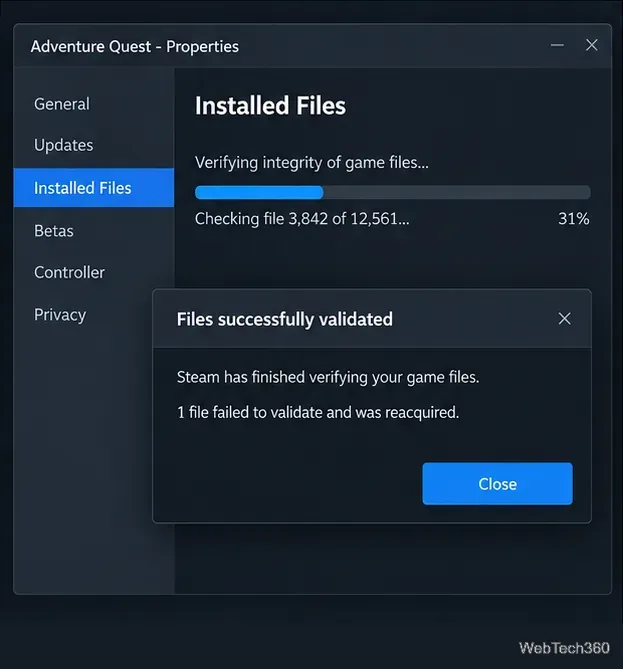 So beheben Sie den Steam-Fehler „1 Datei konnte nicht validiert werden und wird erneut abgerufen“