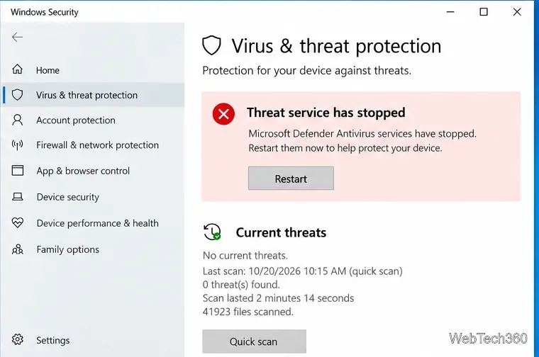 วิธีแก้ไขปัญหาบริการ Windows Defender ที่ไม่สามารถเริ่มต้นทำงานได้บน Windows 10