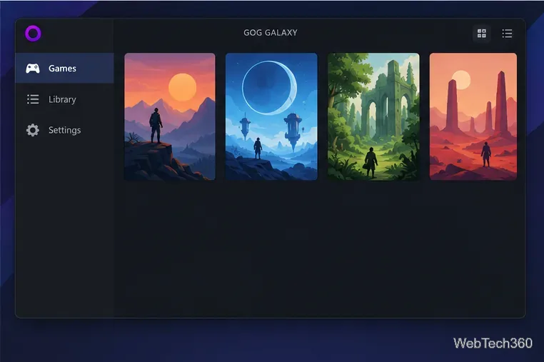 A tela de boas-vindas do assistente de configuração do GOG Galaxy abre sobre a janela do Lutris em um desktop Linux.