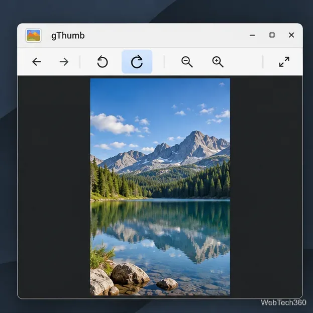 Use the rotate control to correct an image orientation before saving.