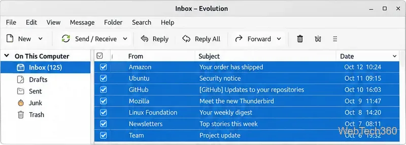 So importieren Sie E-Mails von Evolution nach Thunderbird unter Linux