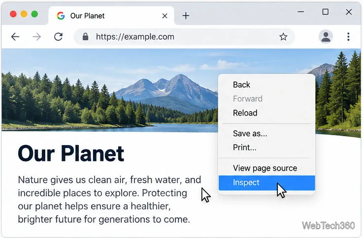 Come ispezionare un elemento in Chrome, Firefox, Safari ed Edge