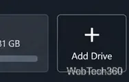 Крупный план элемента управления «Добавить диск» в настройках хранилища Steam.