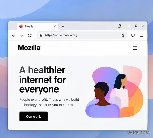 ChromebookのデスクトップでMozilla.orgが開いたFirefoxウィンドウ