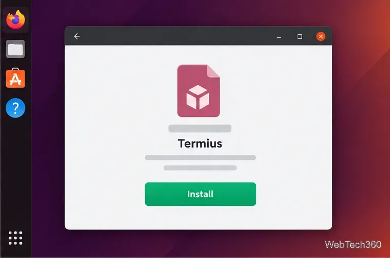 Programme d'installation de paquets Linux affichant Termius avec un bouton Installer
