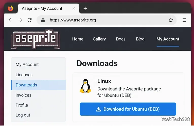 Come installare Aseprite su Linux: Steam, Ubuntu DEB o sorgente