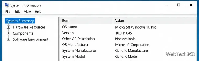 System Information window showing the System Manufacturer and System Model fields