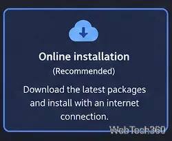 EndeavourOS Welcome option for the recommended online installation