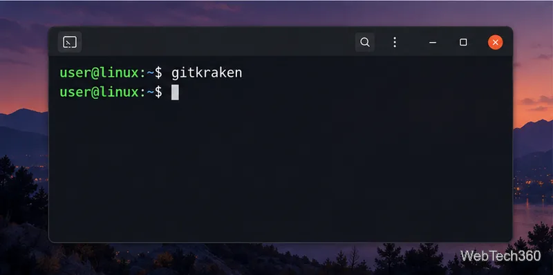 Linux terminal command used to launch GitKraken Desktop.