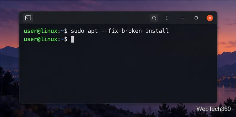 APT command for repairing broken dependencies on Ubuntu or Debian.
