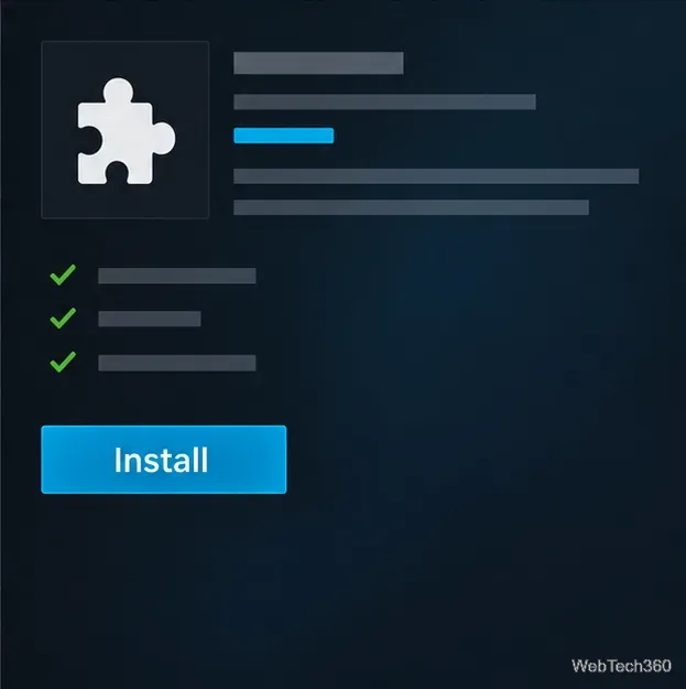 Наглядное представление сведений о дополнении в стиле Kodi с указанием зависимостей и кнопкой «Установить».