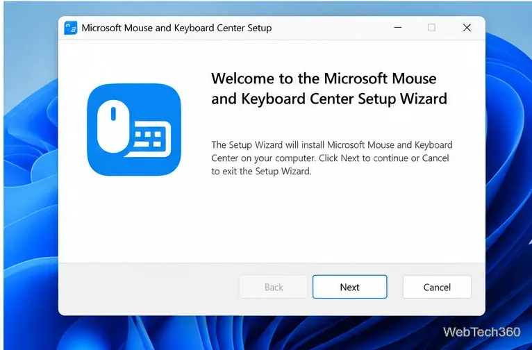 Мастер настройки Центра мыши и клавиатуры Microsoft в Windows 11