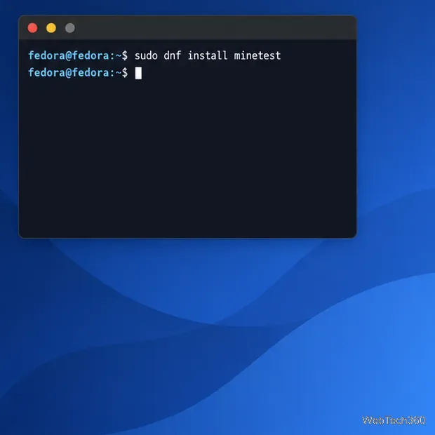 Fedora terminal command to install the Minetest-named Luanti package with DNF