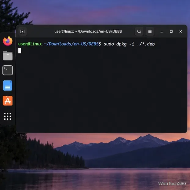 Install the local DEB packages from the DEBS directory with dpkg.