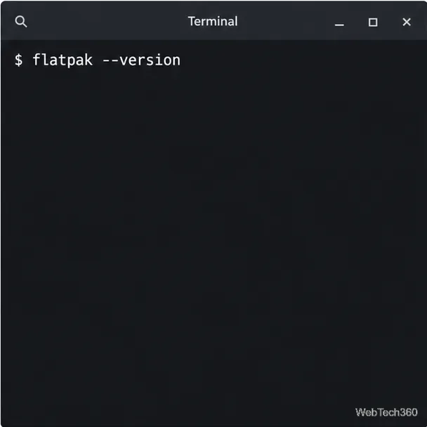 Linux terminal checking for Flatpak with the command flatpak --version