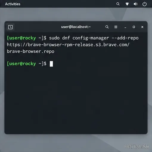 Rocky 終端使用有 --add-repo 選項的 dnf config-manager。