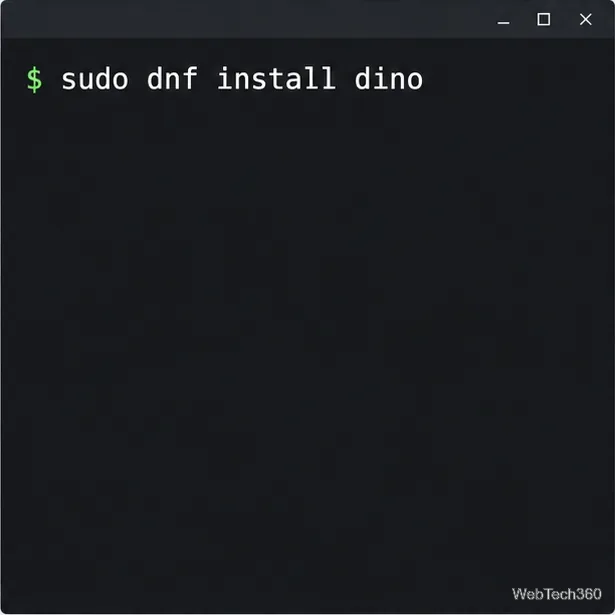 Fedora terminal command to install Dino with DNF.