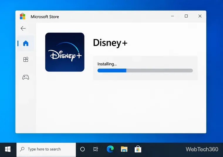 Приложение Disney+ устанавливается из своего каталога в Microsoft Store.