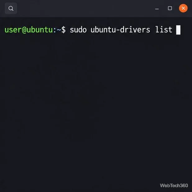 Terminal do Ubuntu exibindo o comando `ubuntu-drivers list`.